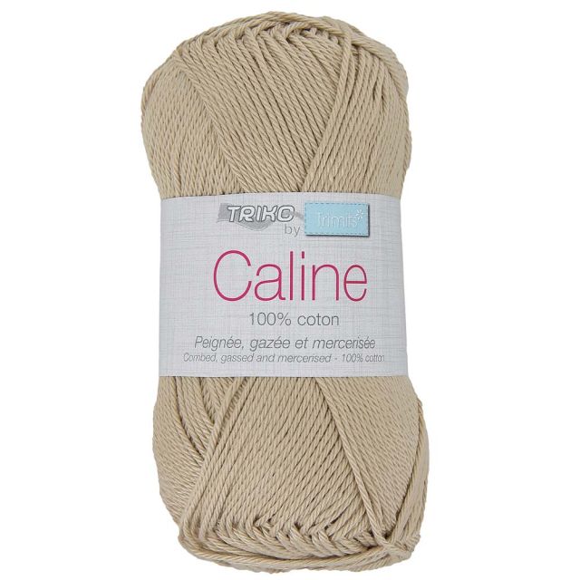Pelote de fil à tricoter Coton Caline 50g - Beige