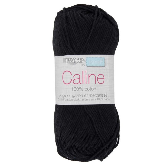 Pelote de fil à tricoter Coton Caline 50g - Noir