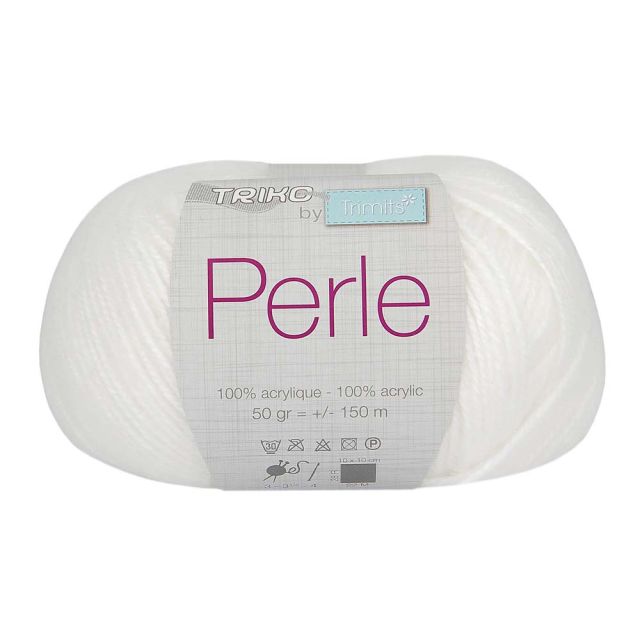 Pelote de fil à tricoter Perle 50g - Blanc