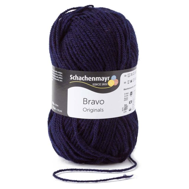Pelote de fil à tricoter Schachenmayr Bravo 50g - Bleu marine