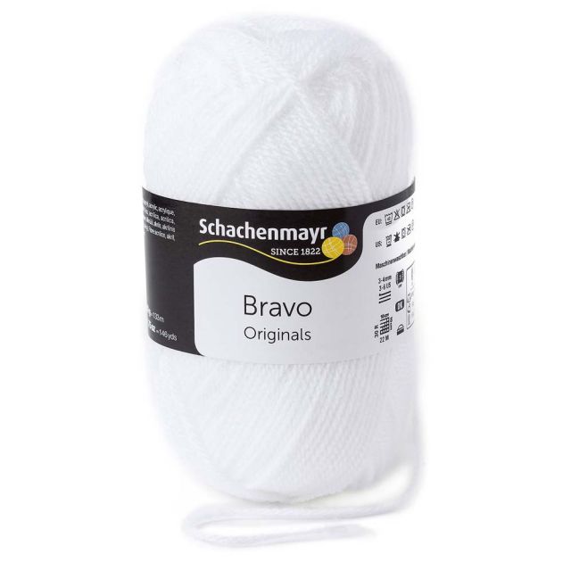 Pelote de fil à tricoter Schachenmayr Bravo 50g - Blanc