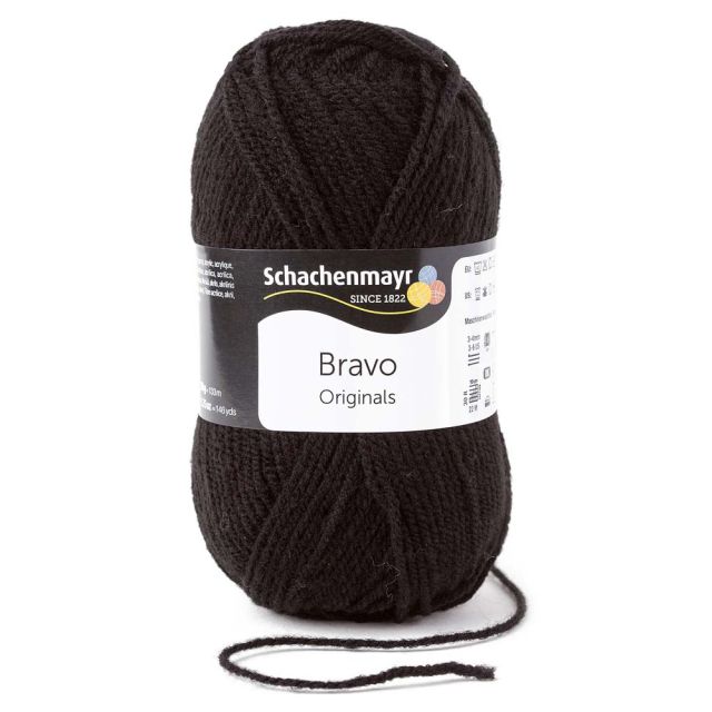 Pelote de fil à tricoter Schachenmayr Bravo 50g - Noir