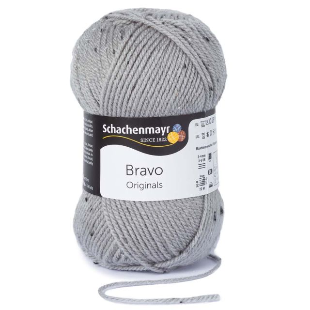Pelote de fil à tricoter Schachenmayr Bravo 50g - Gris moucheté