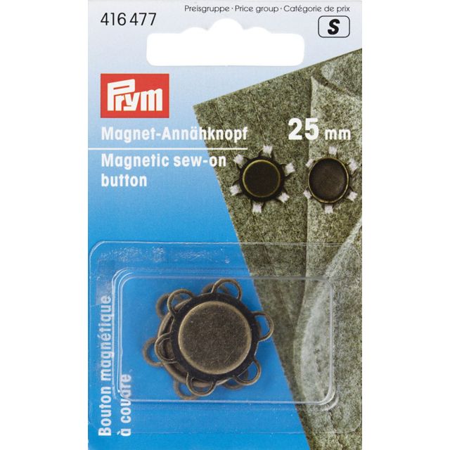 Boutons magnétiques à coudre Prym laiton antique - 25 mm