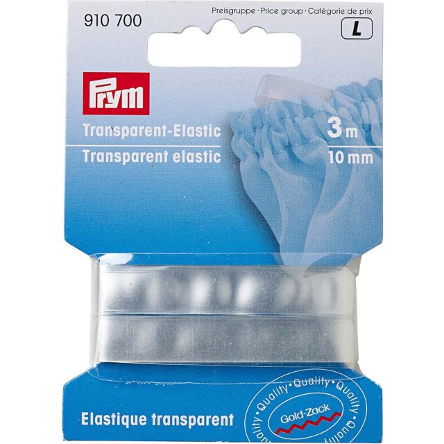Elastique plat Prym 10 mm - Transparent
