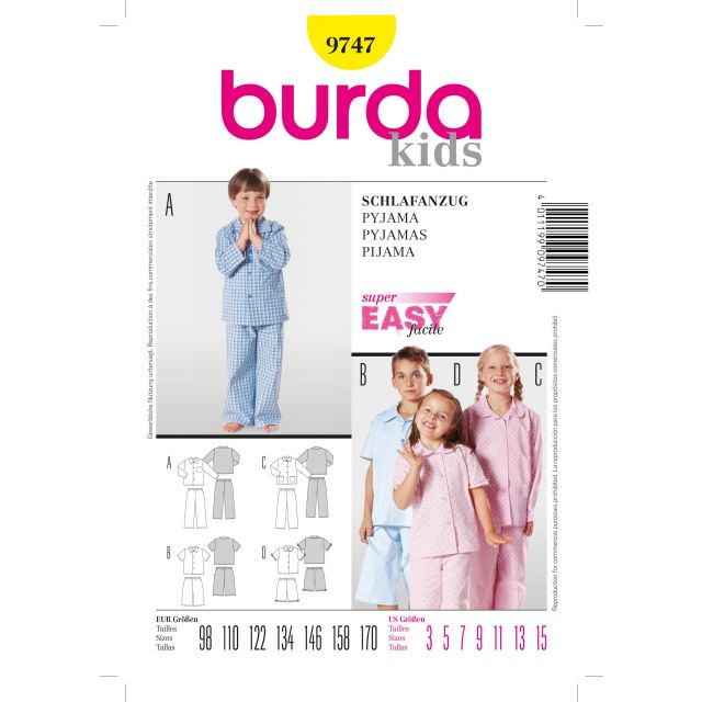 Patron Burda 9747 Pyjama