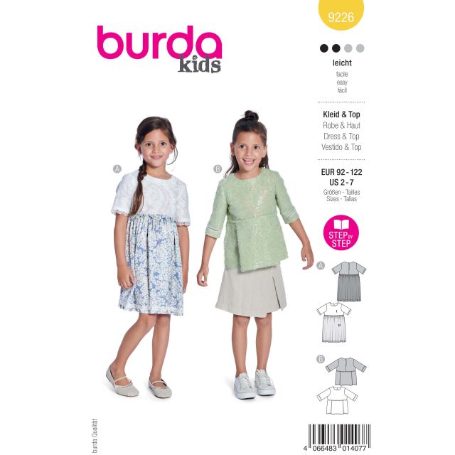 Patron Burda Kids 9226 Robe et haut