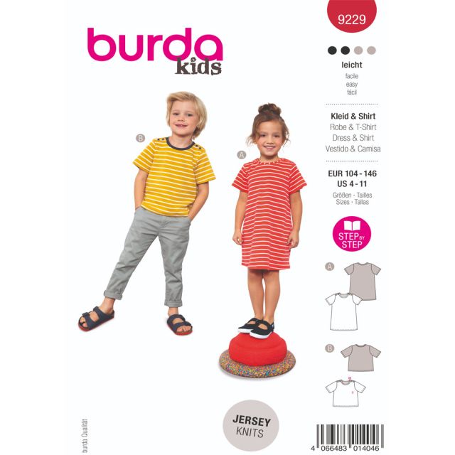 Patron Burda Kids 9229 robe et t-shirt