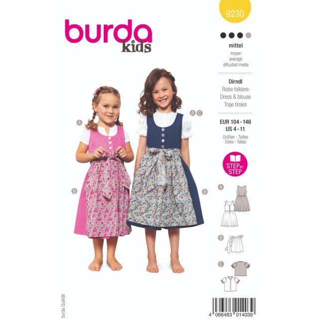 Patron Burda Kids 9230 Robe folklore