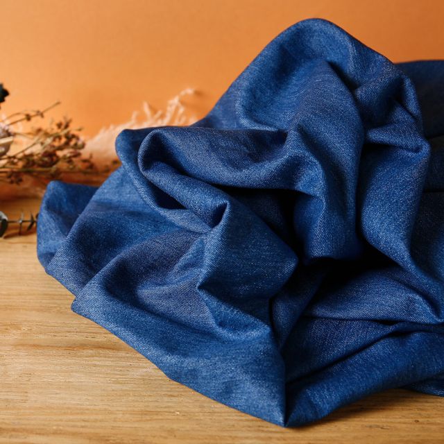 Tissu Jean stretch Craftine Bleu denim - Par 10 cm