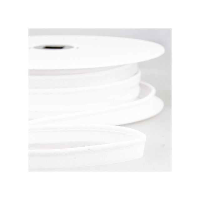 Passepoil tout textile 10 mm Blanc x1m