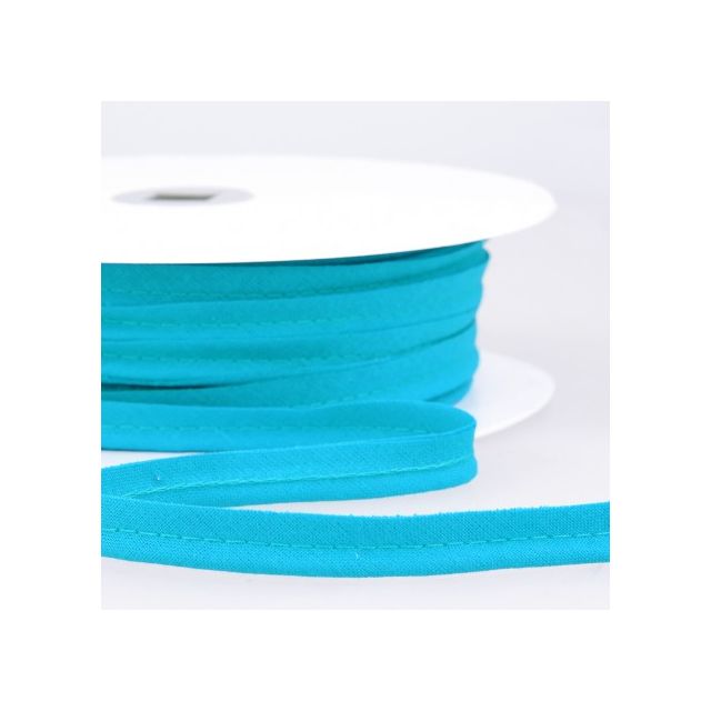 Passepoil tout textile 10 mm Bleu turquoise x1m