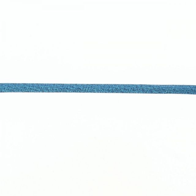 Cordon spaghetti brillant 7 mm Frou-Frou Bleu x1m