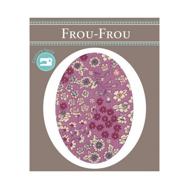 Genouillères-coudières thermocollantes Fleuri Frou-Frou Rose, ecru et framboise