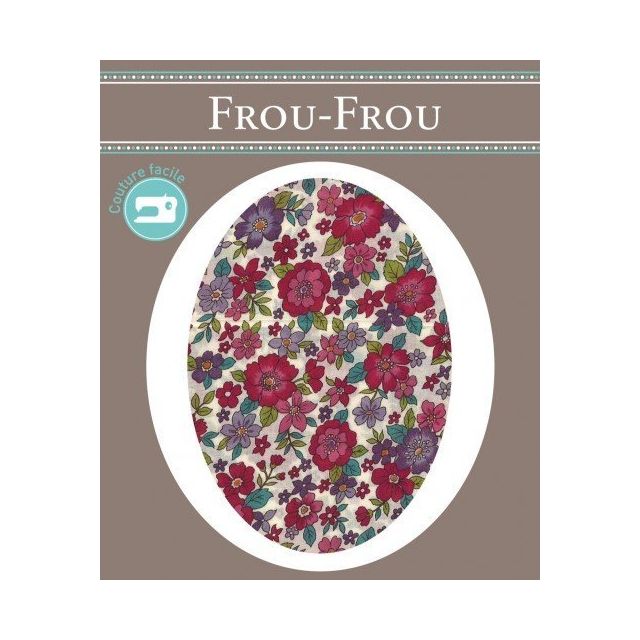 Genouillères-coudières thermocollantes Fleuri Frou-Frou Ecru, framboise et violet