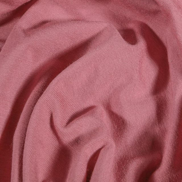 Tissu Jersey Viscose uni Rose - Par 10 cm