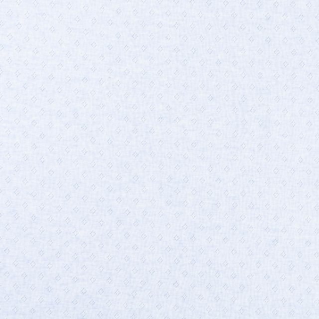Tissu Jersey Coton ajouré Losanges Bleu ciel chiné - Par 10 cm