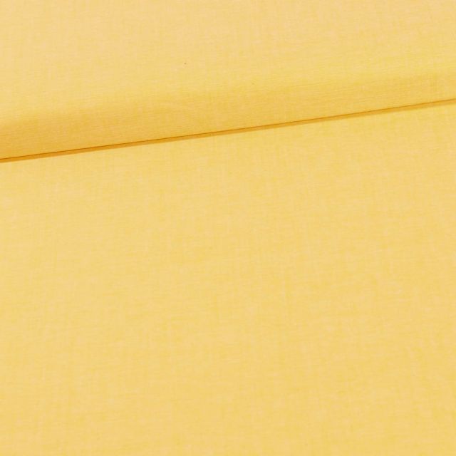 Tissu Chambray Coton uni Jaune - Par 10 cm