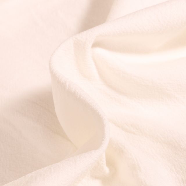 Tissu Coton lavé uni Elsa Blanc