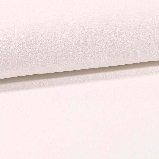Tissu Jersey Velours Eponge Ecru - Par 10 cm