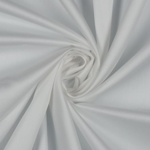 Tissu Satin de Coton uni Blanc