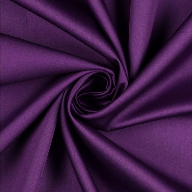 Tissu Satin de Coton uni Violet