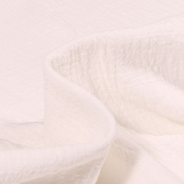 Tissu Coton lavé uni Alba Blanc