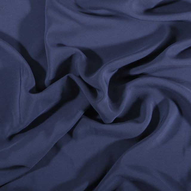 Tissu Voile de viscose uni Bleu indigo - Par 10 cm