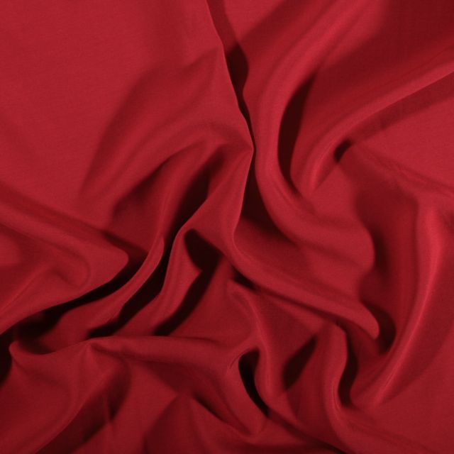 Tissu Voile de viscose uni Rouge foncé - Par 10 cm