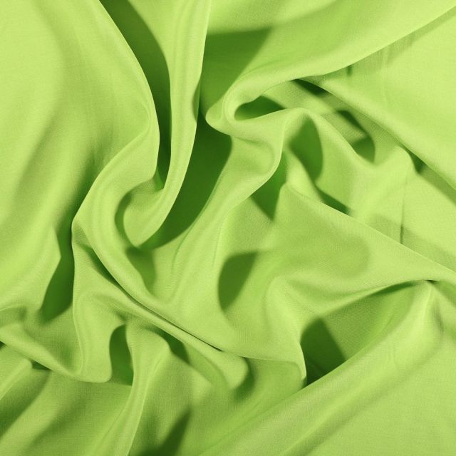 Tissu Voile de viscose uni Vert anis - Par 10 cm
