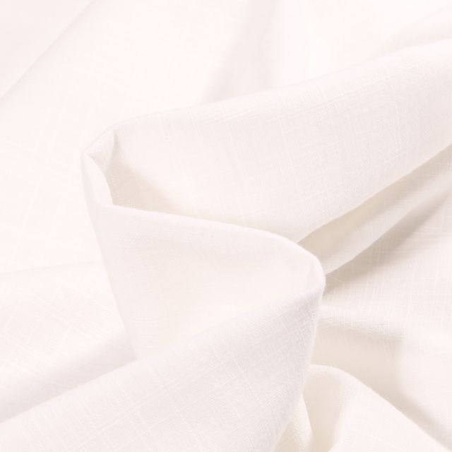 Tissu Voile de Coton Quadrillé sur fond Blanc