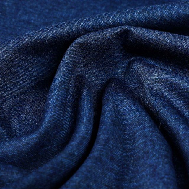 Tissu Milano uni Bleu jean
