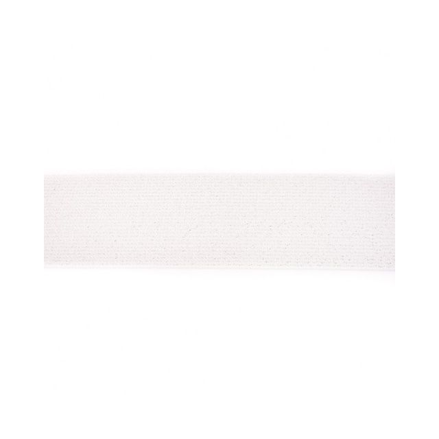 Élastique Plat Lurex 50 mm Blanc cassé x1m