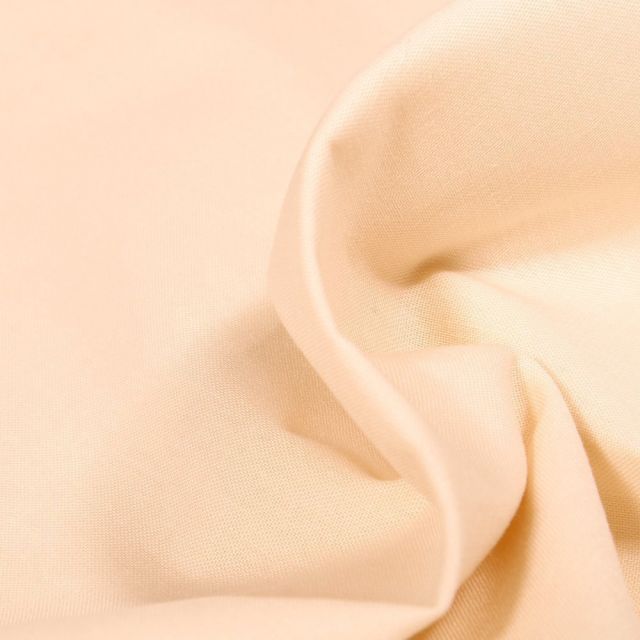 Tissu Popeline de coton unie Bio Ecru - Par 10 cm
