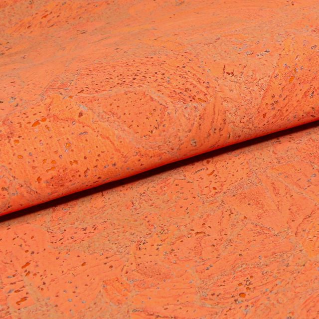 Tissu Liège Teinté sur fond Orange