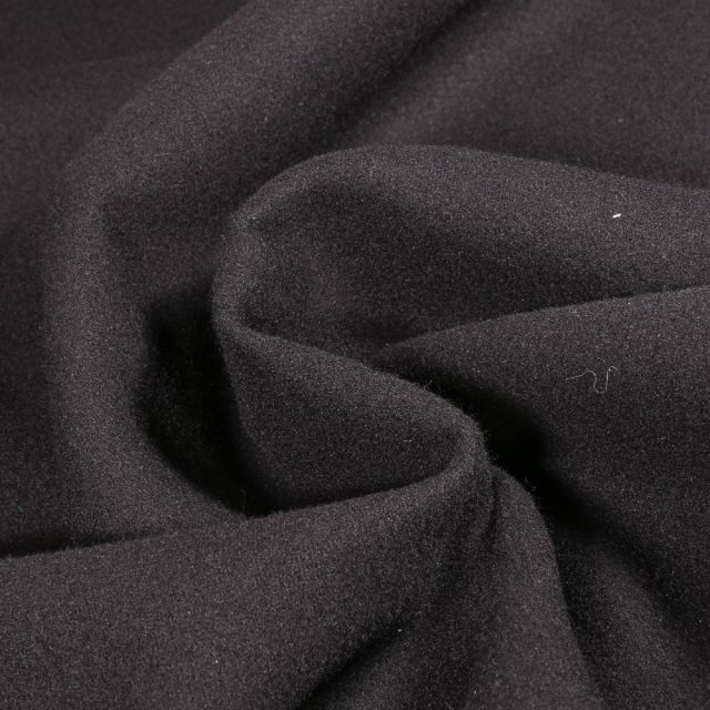 Tissu Drap de manteau uni Noir