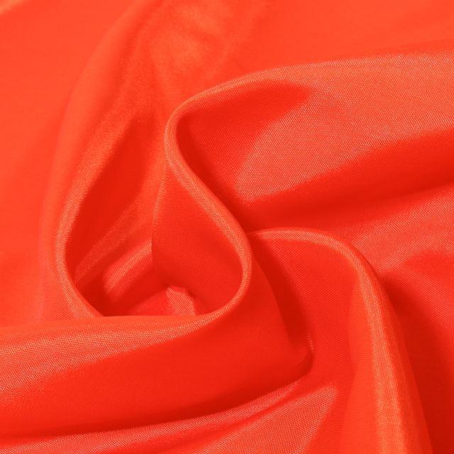 Tissu Doublure Pongé uni Orange fluo