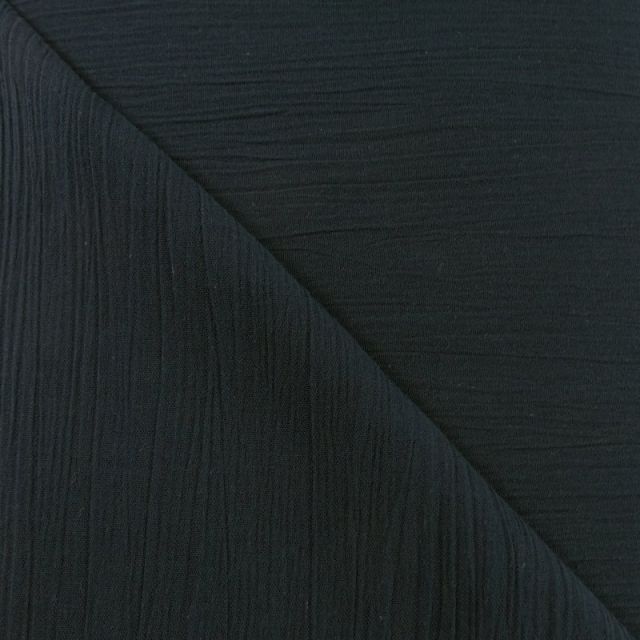 Tissu Crépon Noir x10cm