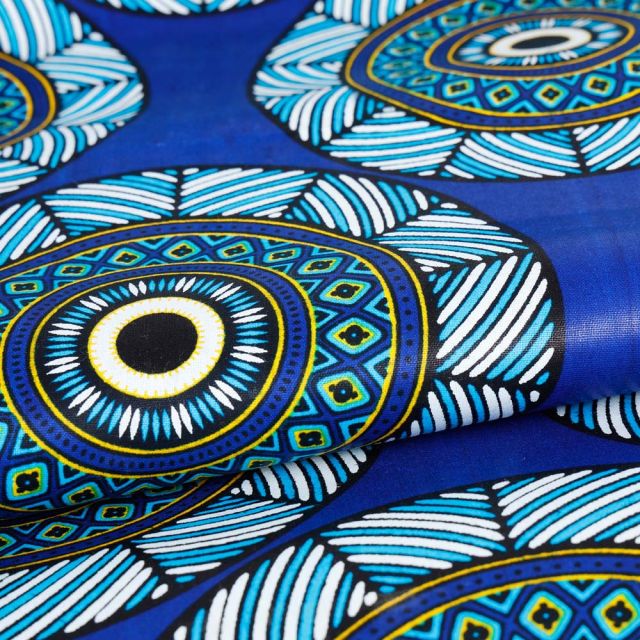 Tissu Wax africain n° 459 Bleu roi