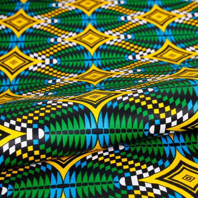 Tissu Wax africain n° 463 Vert