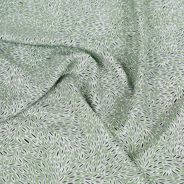 Tissu Viscose imprimé Lila sur fond Vert d'eau