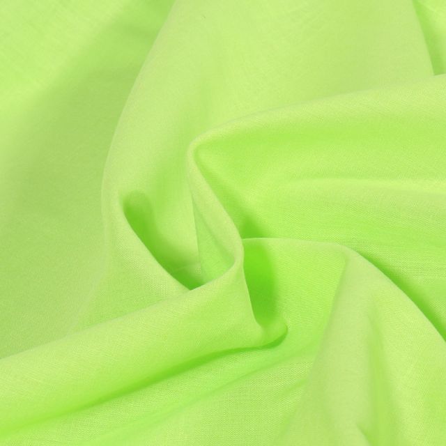 Tissu Batiste de Coton uni Vert anis