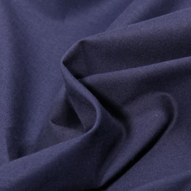 Tissu Batiste de Coton uni Bleu marine