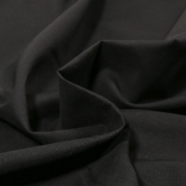 Tissu Batiste de Coton uni Noir