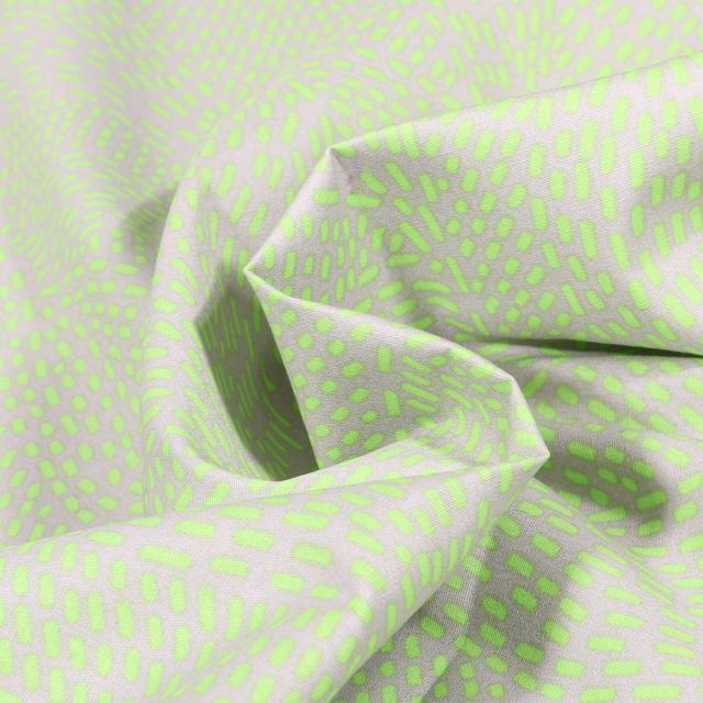 Tissu Popeline de coton Fibre Mood Néna sur fond Vert pastel