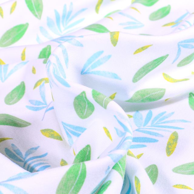 Leaf Imprimé Tissu Jersey Doux Polyester Filé Tissu ~ libre MÊME JOUR EXPÉDITION
