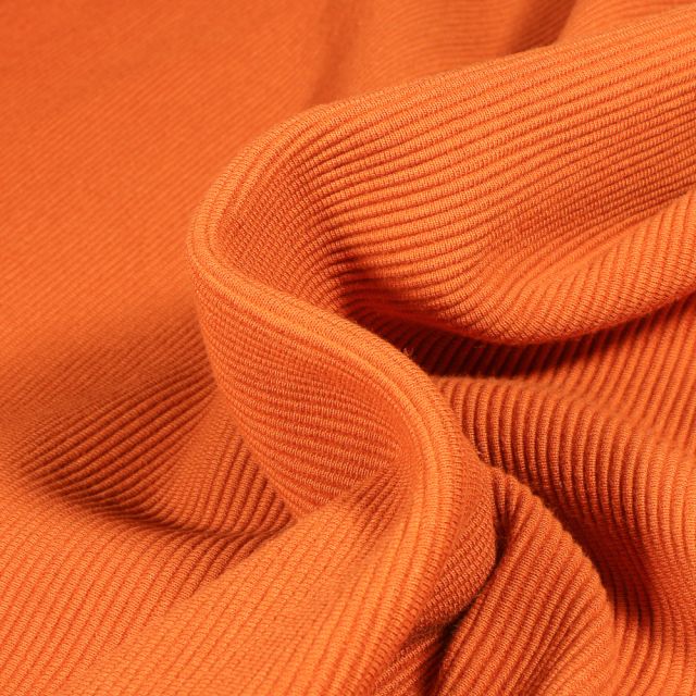Tissu Jersey côtelé Ottoman uni  Orange