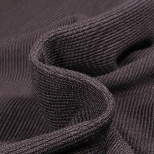 Tissu Jersey côtelé Ottoman uni  Noir