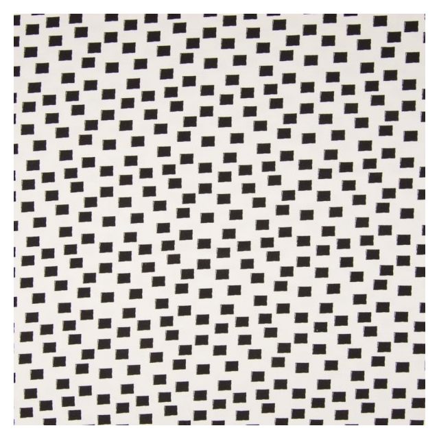 Tissu Jersey Coton imprimé Carrés noirs sur fond Blanc - Par 10 cm