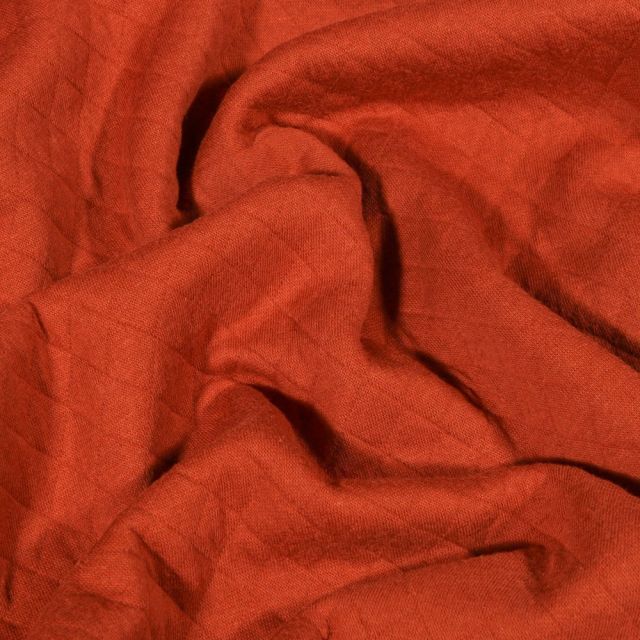 Tissu Sweat léger matelassé Talia Rouille - Par 10 cm